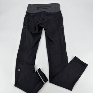 Lululemon‎ Tight Stuff Tight Workout Leggings Women Size 4 Black Gray